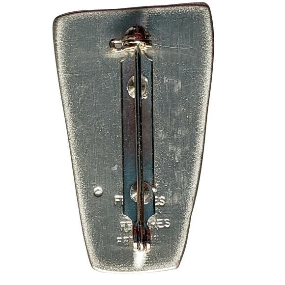 Alice Seely Pewter Abstract Art Brooch Pin Set Signed Artist Modernist Fetishes - Picture 6 of 7